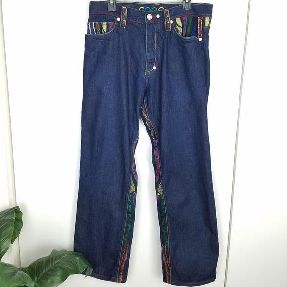 Coogi mixed media sweater embellish jeans 36w - Picture 3 of 7